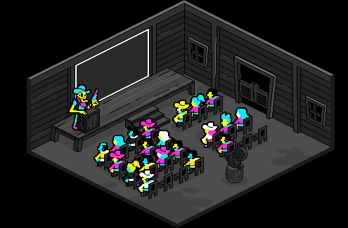 Isometric illustration of the classroom / auditorium